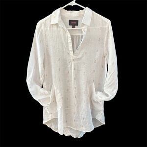 For Cynthia white linen Beach Coverup M